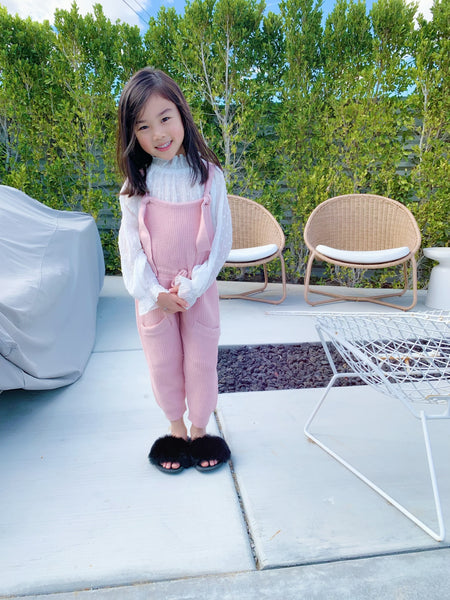 the baby waffle overall - pink